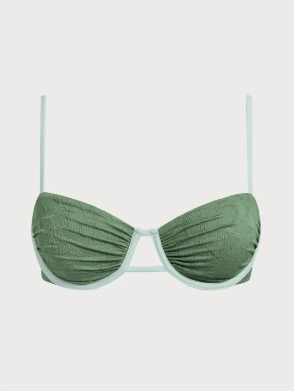 NWT Berlook Dark Green Jacquard Matching Bikini Set